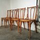 Set de 4 chaises bistrot en bois courbé, dossier épingle
