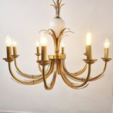 Lustre en laiton et ananas chromé, années 1970
