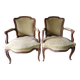 Pair of Louis XV style cabriolet armchairs in molded wood - 19th century