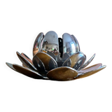 Vintage water lilies 3 silver ceramic dishes