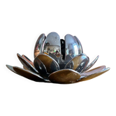 Vintage water lilies 3 silver ceramic dishes