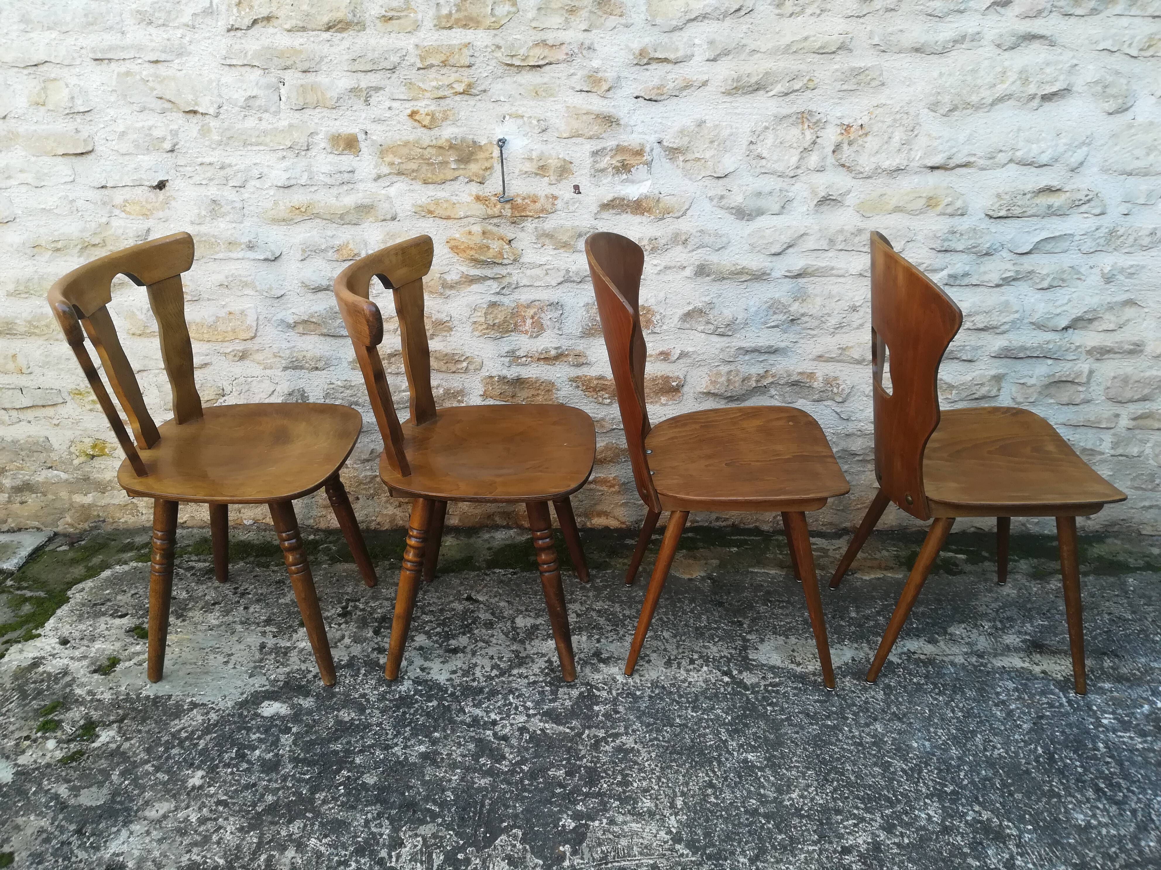 Mismatched bistro chairs