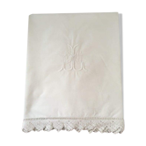 Cotton and crochet pillow taie