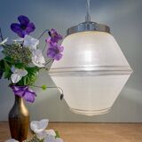 Vintage art deco globe pendant light in granite glass and gold