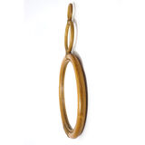 Round bamboo mirror from the 70s - 32x52cm