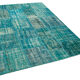 Handwoven Anatolian Contemporary 174 cm x 240 cm Turquoise Patchwork Carpet