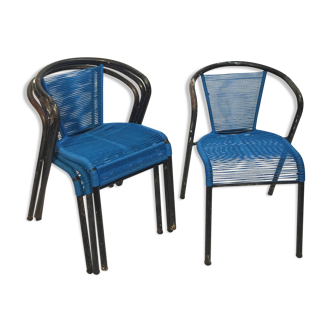 Series of 4 outdoor chairs