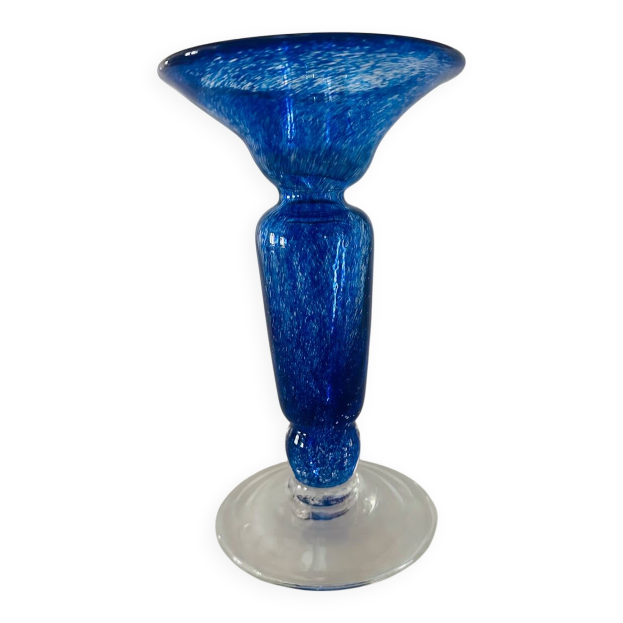 Superb vintage cobalt blue Murano candlestick