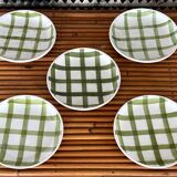 5 cups and saucers vichy 1950