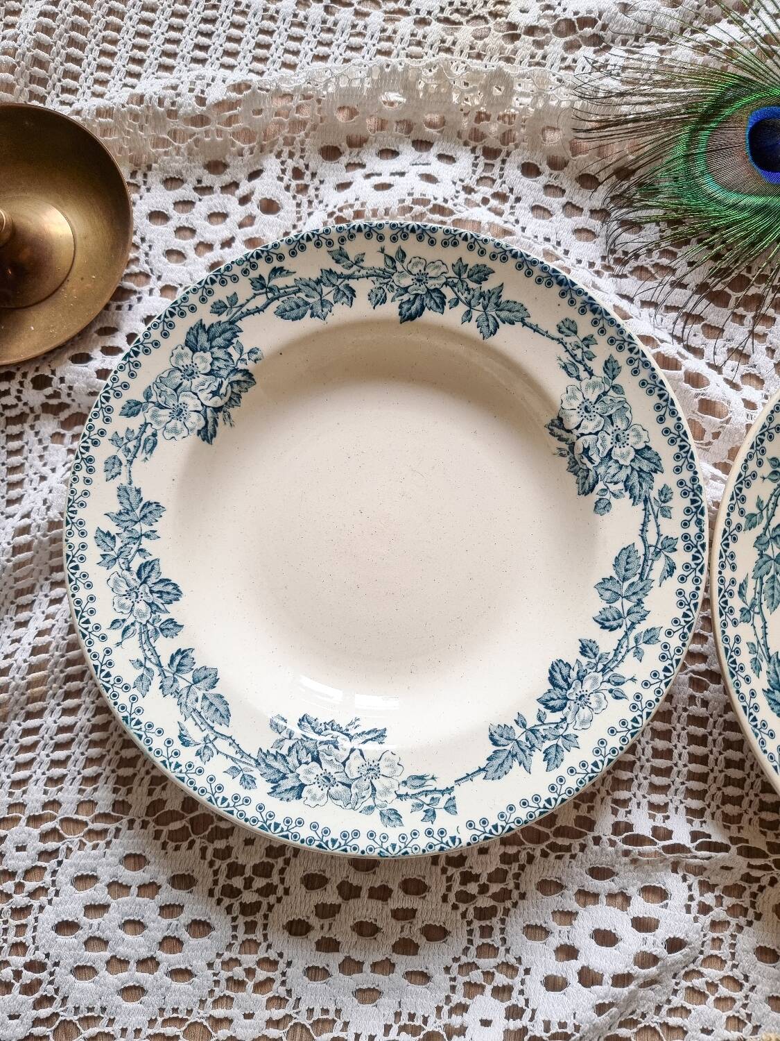 Duo of iron earthenware soup plates