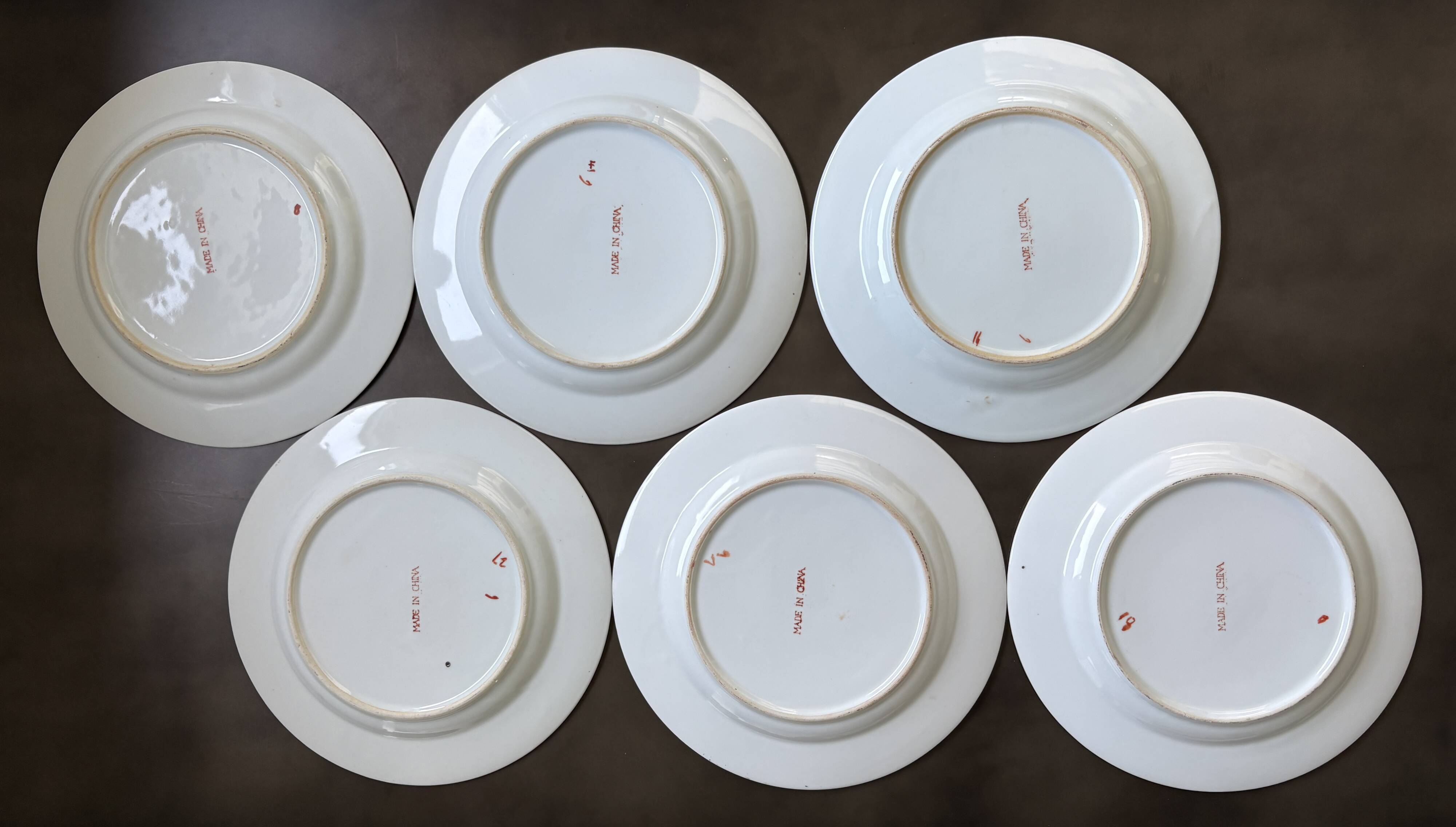 Lot de 6 assiettes plates florales vintage
