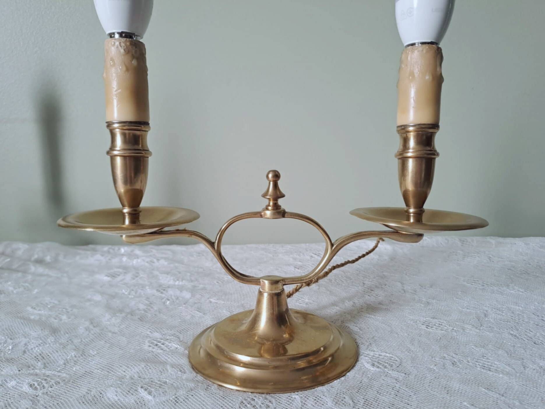 Pair of English gilt bronze "Peerage" lamps