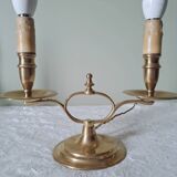 Paire de lampes anglaises en bronze doré "Peerage"