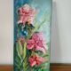 Liliane PAUMIER Tableau Huile sur Toile Nature morte Fleurs roses