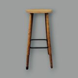 Vintage wooden and metal bar stool – simple and authentic design