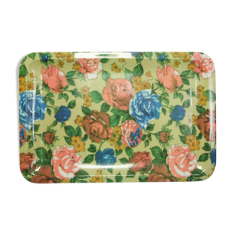 Vintage tray decorated with roses