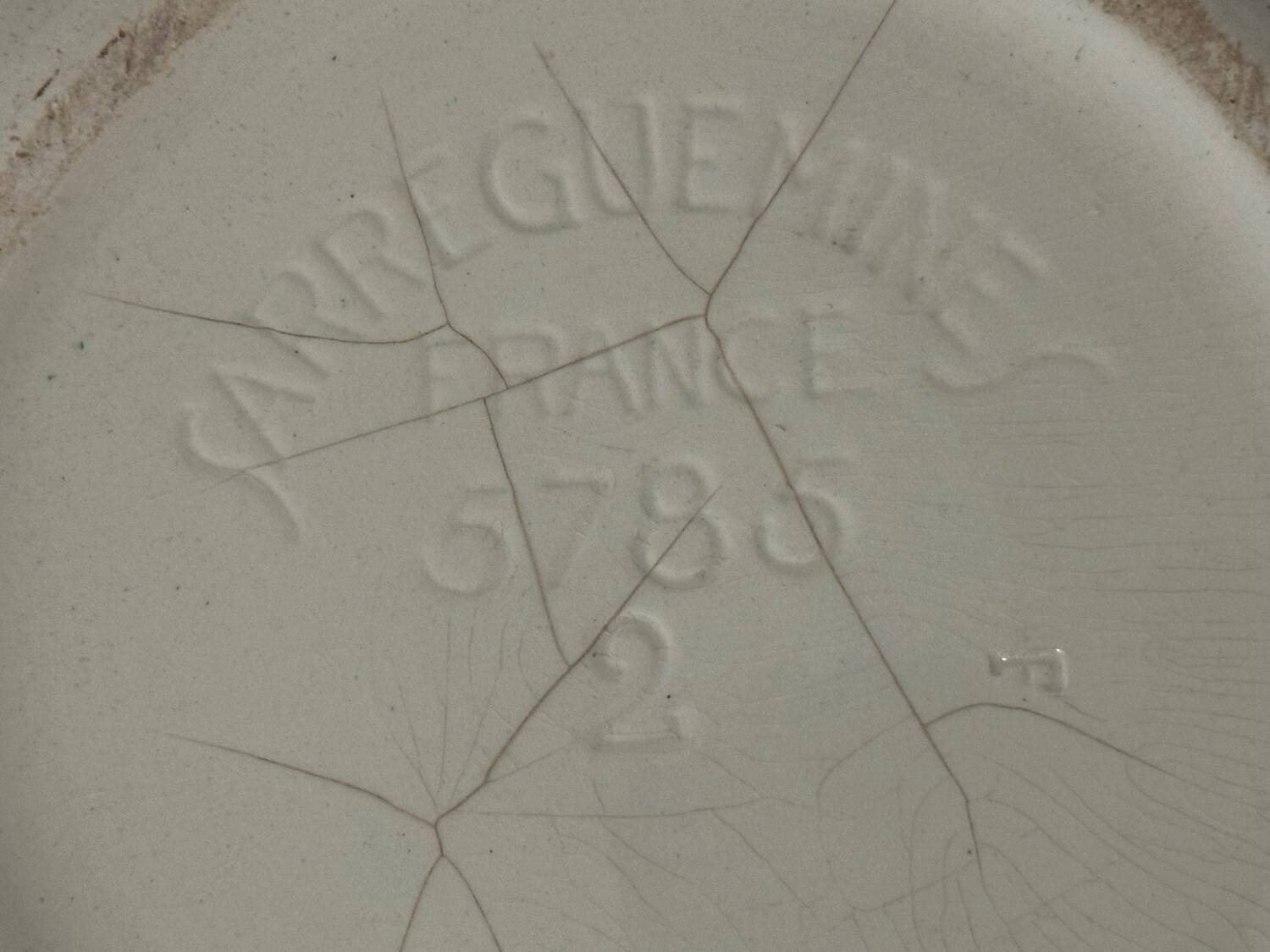 Antique Sarreguemines ceramic cachepot, France