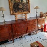 Bahut-dressoir acajou étiqueté "De Coene-Courtrai"