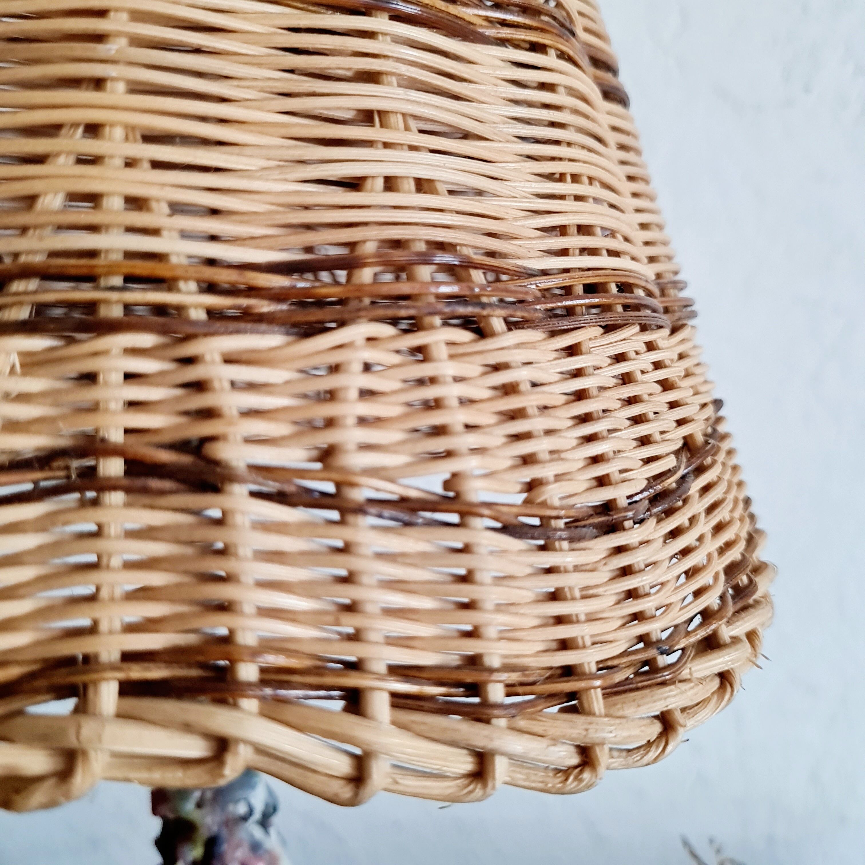 Antique rattan lampshade