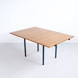 Table transformable teck et acier années 50' fabrication française