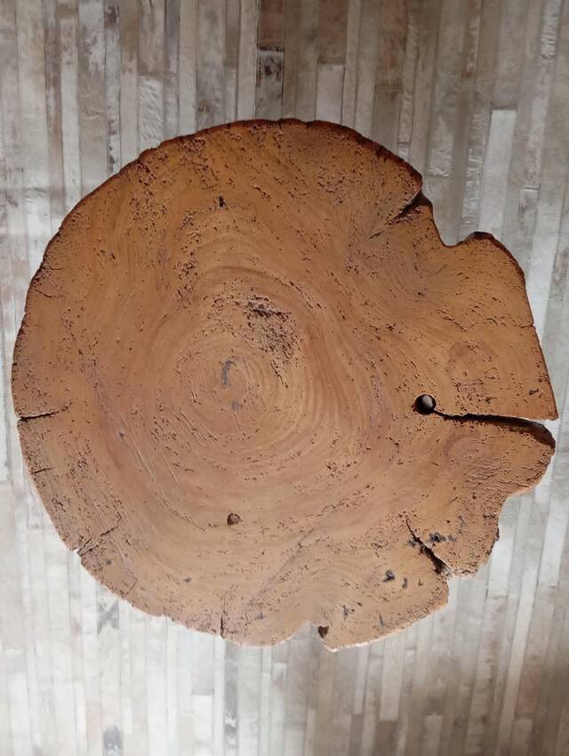 Table basse en orme massif