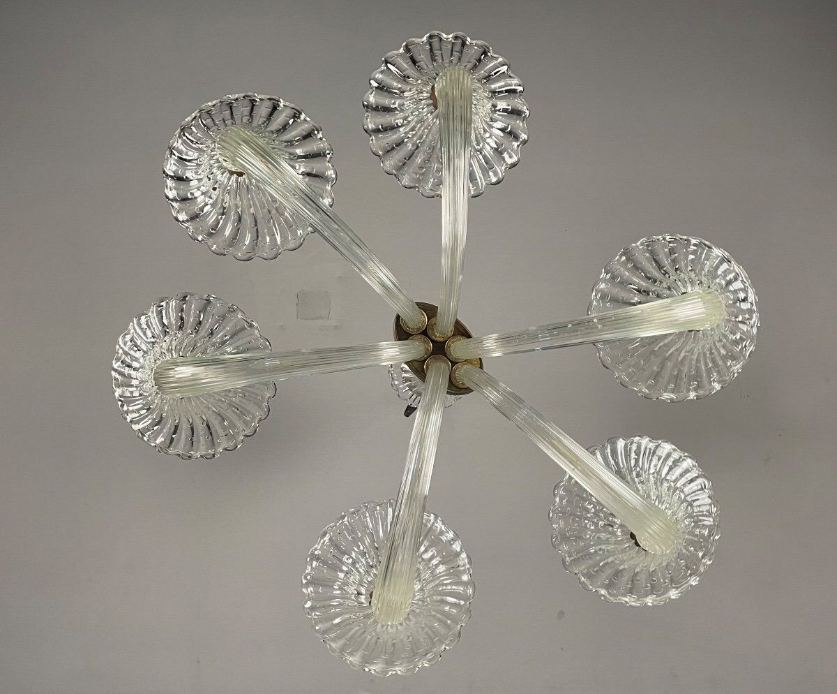 Venetian chandelier in murano glass by seguso circa 1950