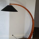 Curvated mahogany floor lamp