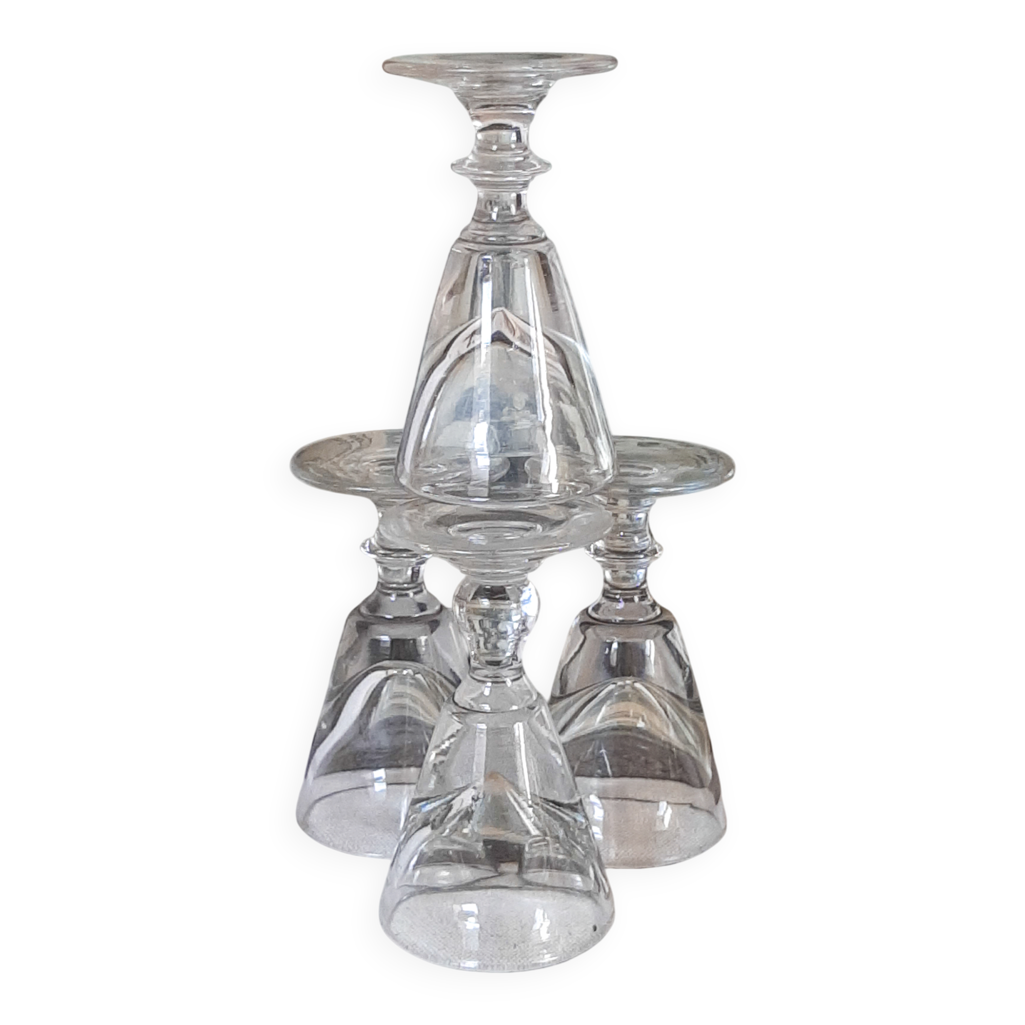 Old bistro glasses with thick bottoms