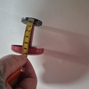 vintage red metal coat rack