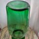 Blown glass vase, bottle green