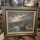 Oil on canvas marine scene