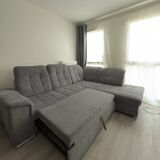 Grey mottled convertible corner sofa
