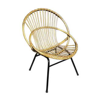 Children's armchair in vintage rattan 60