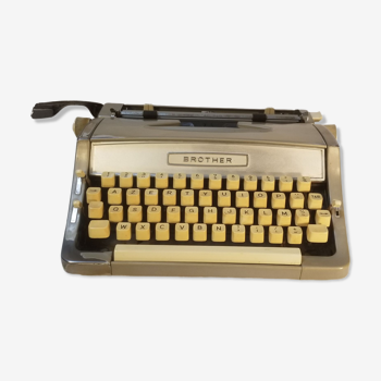 Vintage mechanical typewriter Brother light bronze