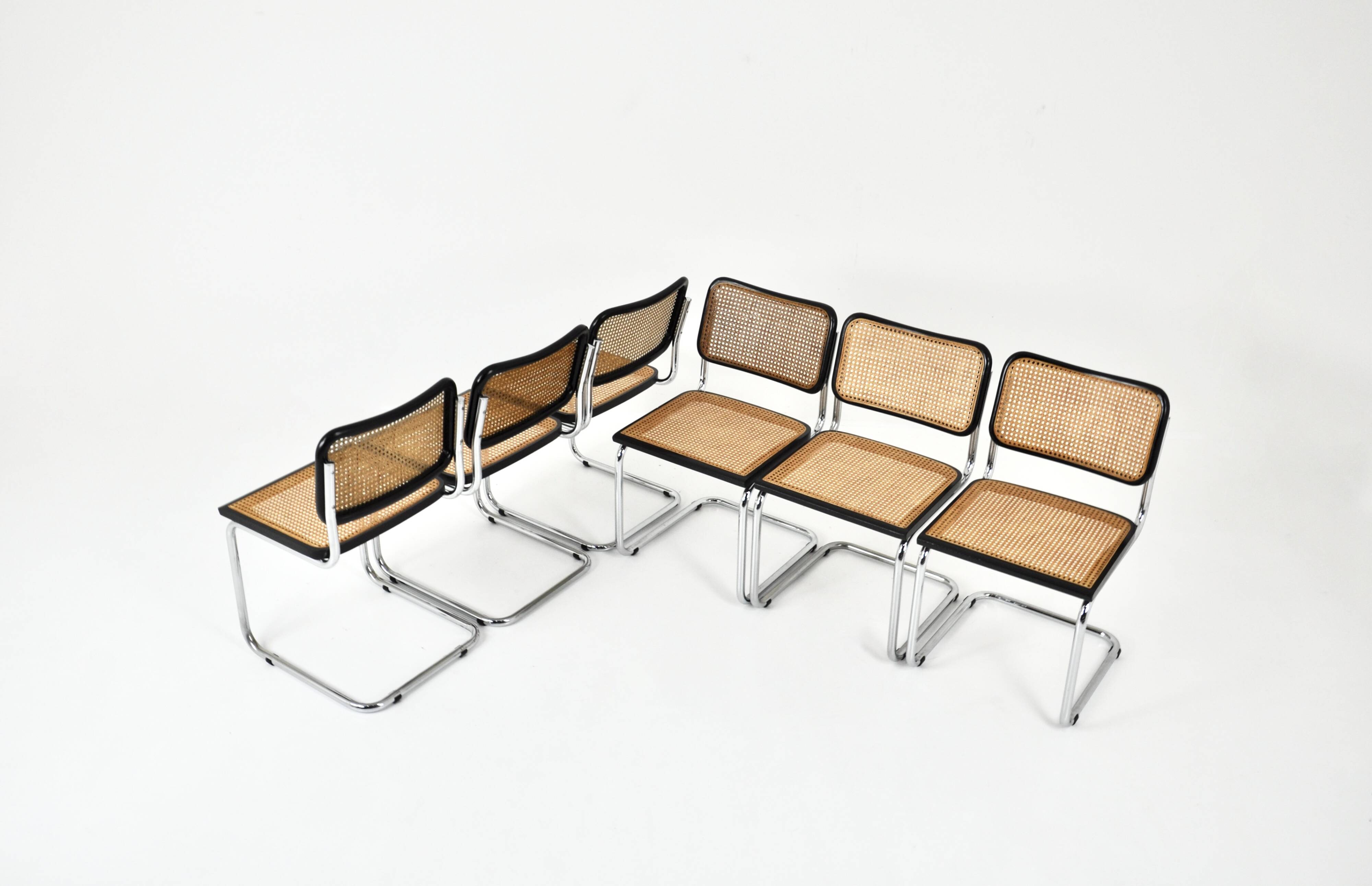 Ensemble de 6 chaises de salle à manger style B32 par Marcel Breuer