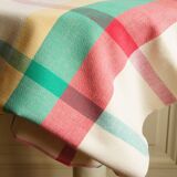 Vintage cotton checkered tablecloth
