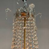 Pearl Bag, Chandelier Trimmed with Rows of Cut Crystal Beads, Circa 1
