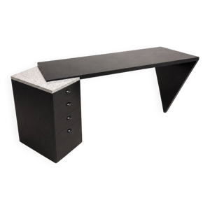 Grand bureau bois laqué - granite