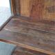 Blue wooden showcase