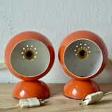 Pair of vintage falca lamps - ball lamps - space age design - made in italy