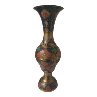Vase laiton coloré Indien