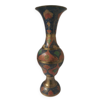 Vase laiton coloré Indien