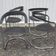 Chrome metal chair and Bauhaus style leather – 70s/80s