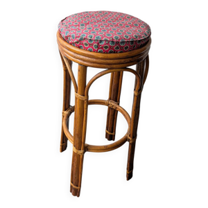 Tabouret haut en rotin - 1960