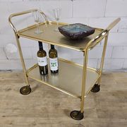 Vintage Carefree English serving trolley gold-coloured 50s/60s