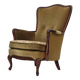 1950s, Danish highback armchair, original upholstery, green velour.