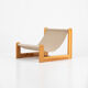 Sling chair in pine, canvas and sheepskin, 1970s