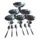 Vintage ice cream or dessert service in stainless steel
