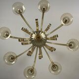Venetian chandelier in golden murano glass, 8 arms of light