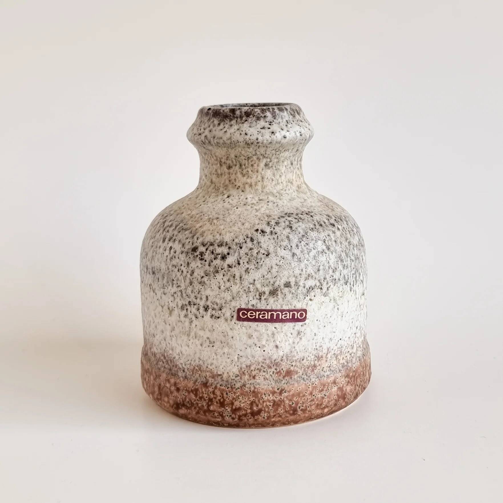 Ceramano vase with textured lava glaze